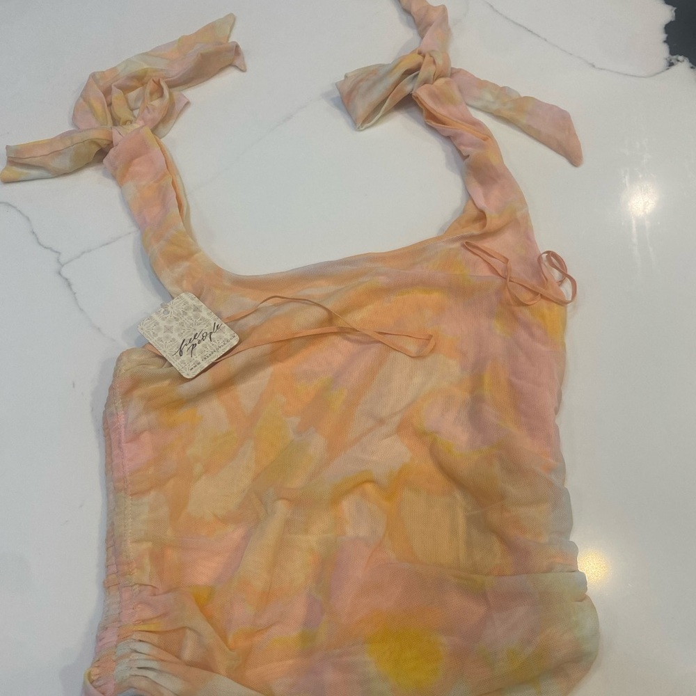Brand new with tags! Free People Peach and Yellow Tank Top